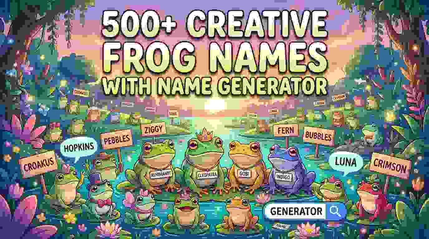 Creative Frog Names With Name Generator