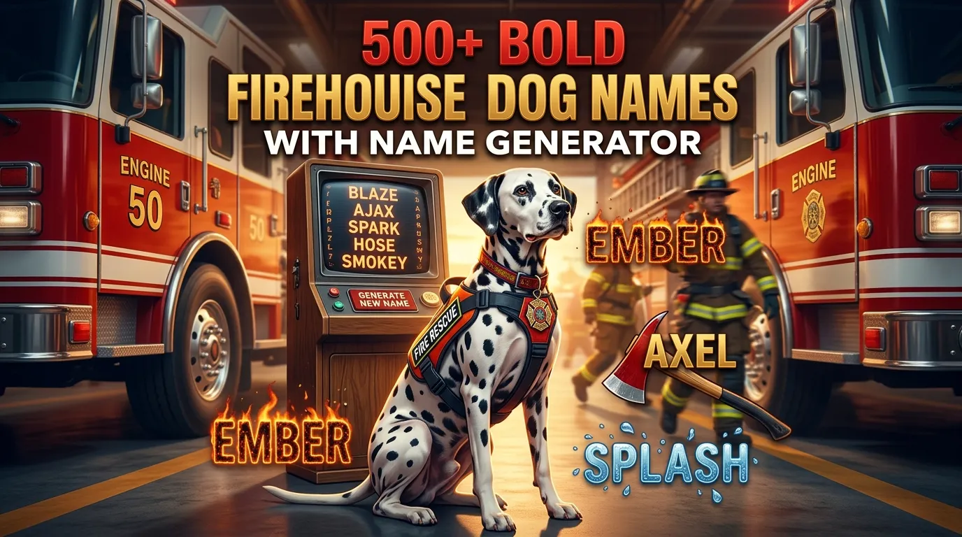 Bold Firehouse Dog Names With Name Generator